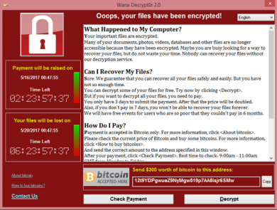 Methode des WannaCry-Ransomware-Angriffs vom Mai 2017: Methode des WannaCry-Ransomware-Angriffs vom Mai 2017: Unternehmsdaten verschlüsseln und Lösegeld fordern.